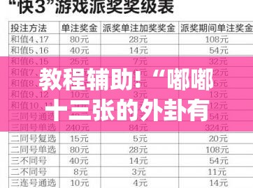 教程辅助!“嘟嘟十三张的外卦有买吗	”(辅助神器)开挂详细教程