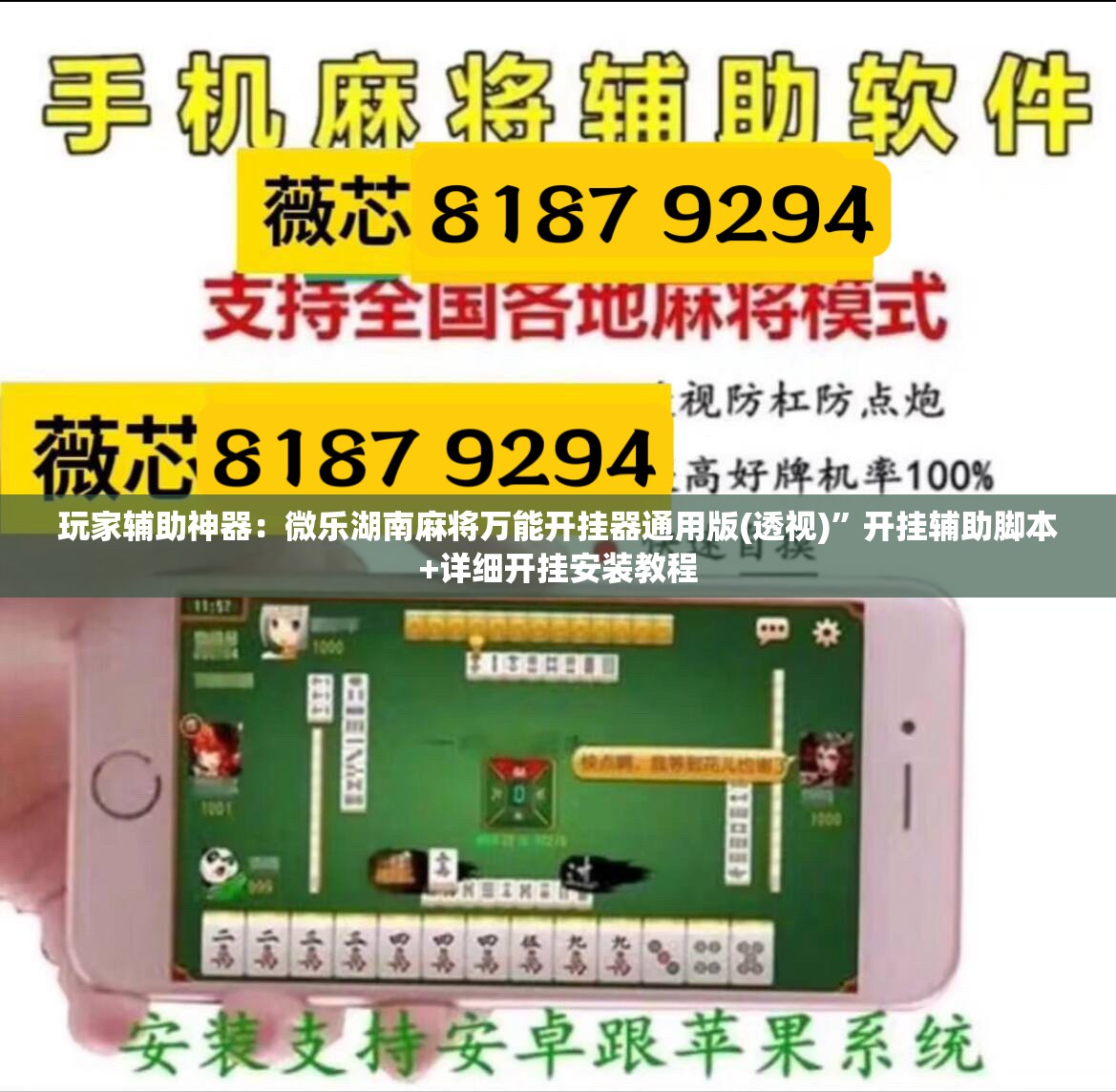 玩家辅助神器：微乐湖南麻将万能开挂器通用版(透视)”开挂辅助脚本+详细开挂安装教程