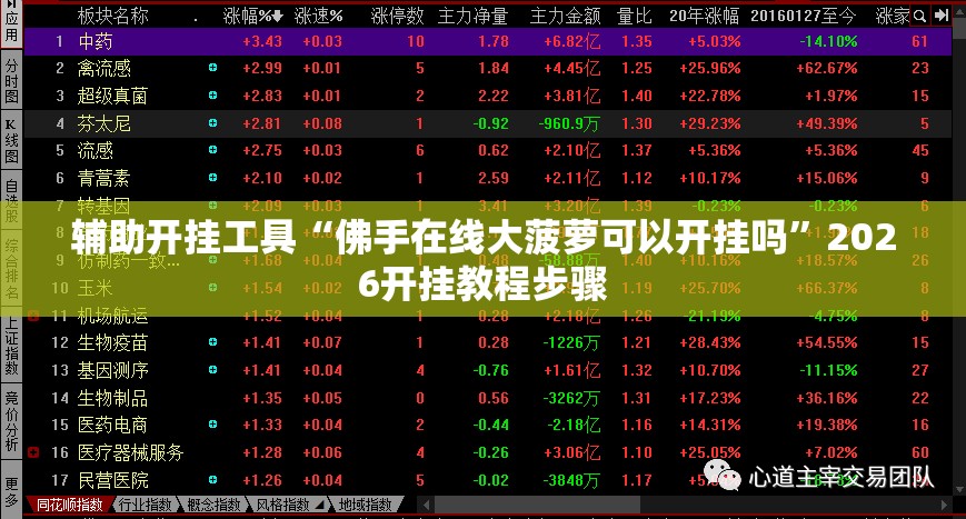 辅助开挂工具“佛手在线大菠萝可以开挂吗”2026开挂教程步骤