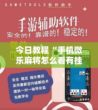今日教程“手机微乐麻将怎么看有挂	”开挂详细教程