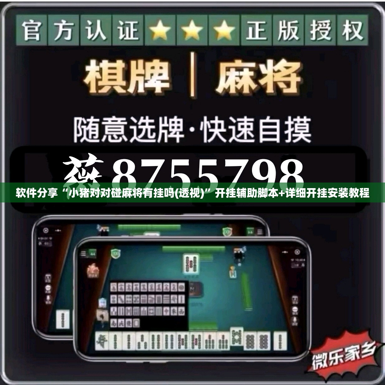 软件分享“小猪对对碰麻将有挂吗(透视)”开挂辅助脚本+详细开挂安装教程