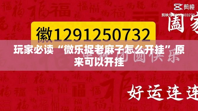 玩家必读“微乐捉老麻子怎么开挂	”原来可以开挂