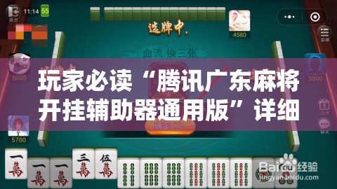 玩家必读“腾讯广东麻将开挂辅助器通用版”详细分享装挂步骤