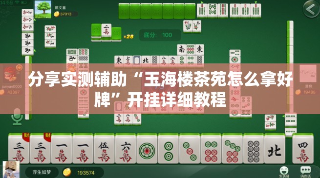 分享实测辅助“玉海楼茶苑怎么拿好牌”开挂详细教程