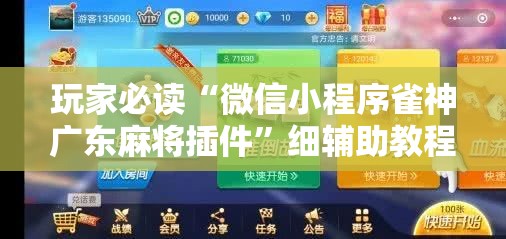 玩家必读“微信小程序雀神广东麻将插件”细辅助教程分享