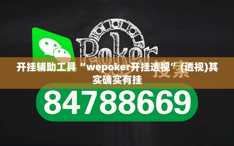 开挂辅助工具“wepoker开挂透视”(透视)其实确实有挂