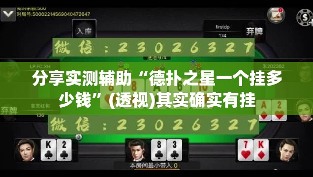 分享实测辅助“德扑之星一个挂多少钱	”(透视)其实确实有挂
