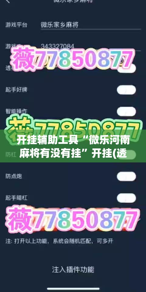 开挂辅助工具“微乐河南麻将有没有挂	”开挂(透视)辅助神器