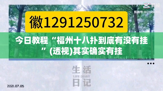 今日教程“福州十八扑到底有没有挂”(透视)其实确实有挂
