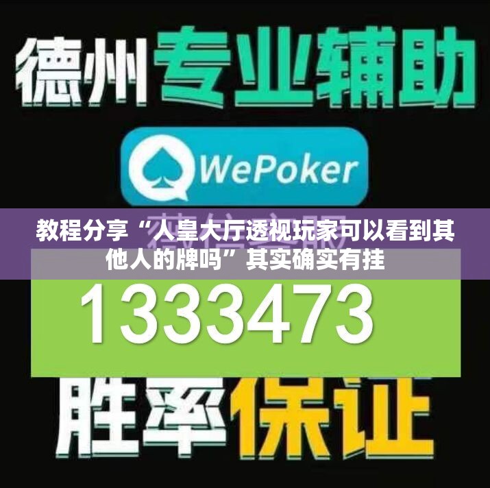 教程分享“人皇大厅透视玩家可以看到其他人的牌吗”其实确实有挂