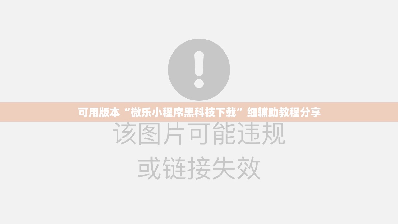 可用版本“微乐小程序黑科技下载”细辅助教程分享
