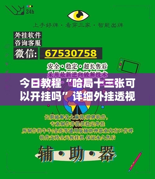 今日教程“哈局十三张可以开挂吗”详细外挂透视辅助软件教程