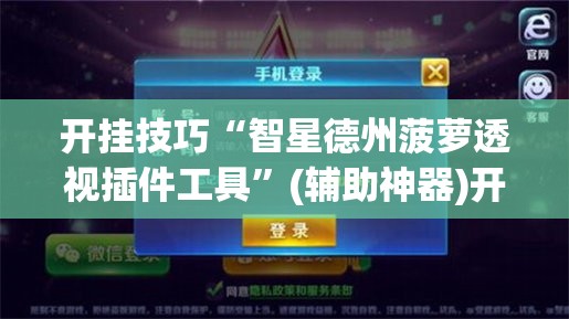 开挂技巧“智星德州菠萝透视插件工具”(辅助神器)开挂详细教程