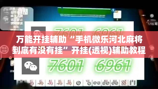 万能开挂辅助“手机微乐河北麻将到底有没有挂”开挂(透视)辅助教程