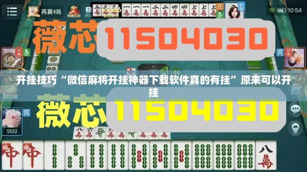 开挂技巧“微信麻将开挂神器下载软件真的有挂”原来可以开挂