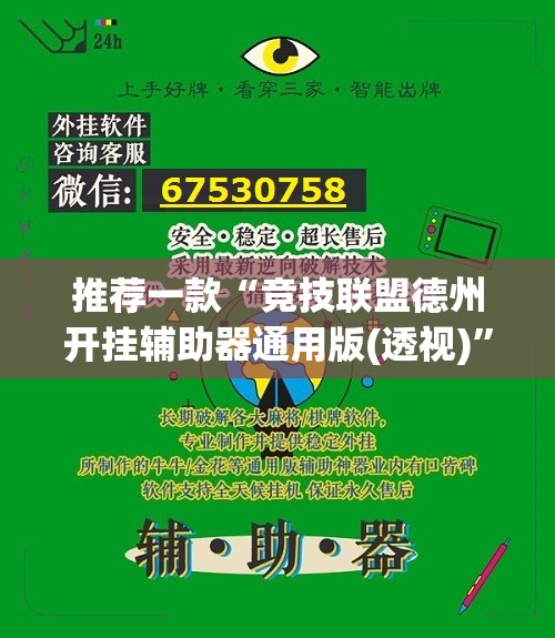 推荐一款“竞技联盟德州开挂辅助器通用版(透视)”开挂辅助脚本+详细开挂安装教程