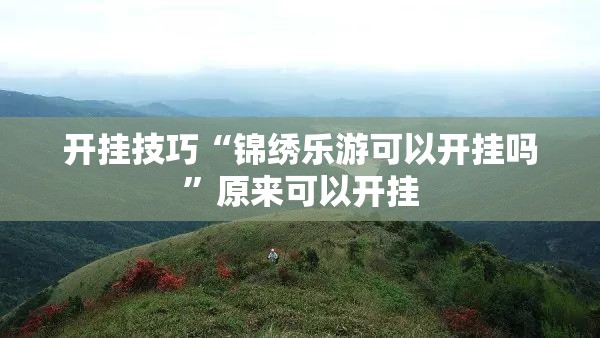 开挂技巧“锦绣乐游可以开挂吗”原来可以开挂