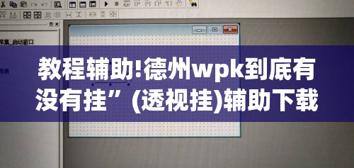 教程辅助!德州wpk到底有没有挂”(透视挂)辅助下载教程